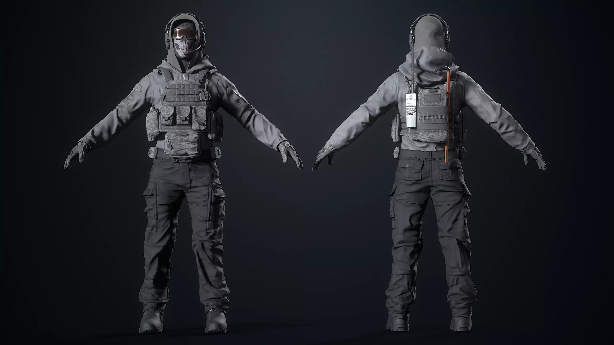 Assault Soldier Low-poly 3D model_12