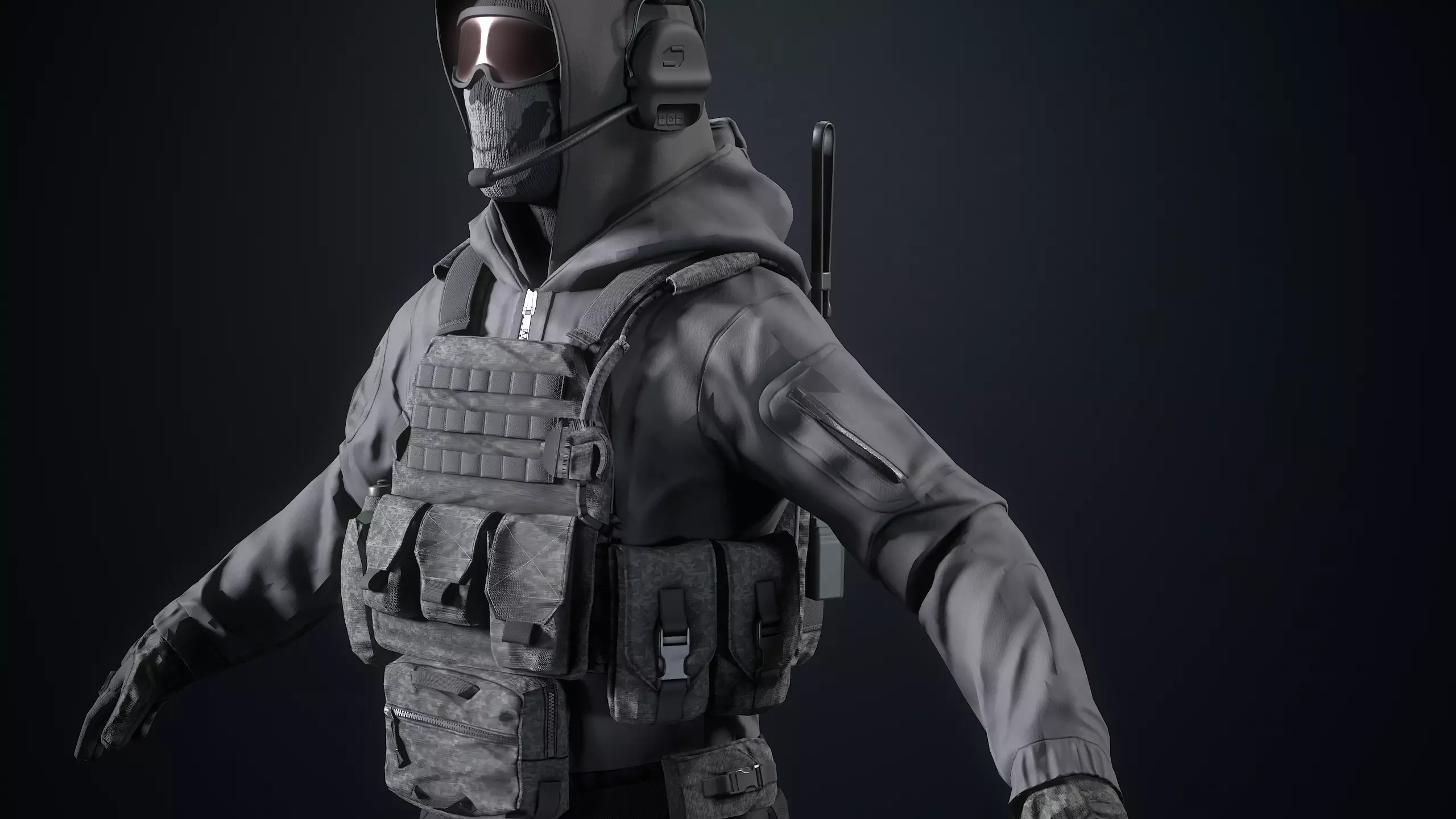 Assault Soldier Low-poly 3D model_5