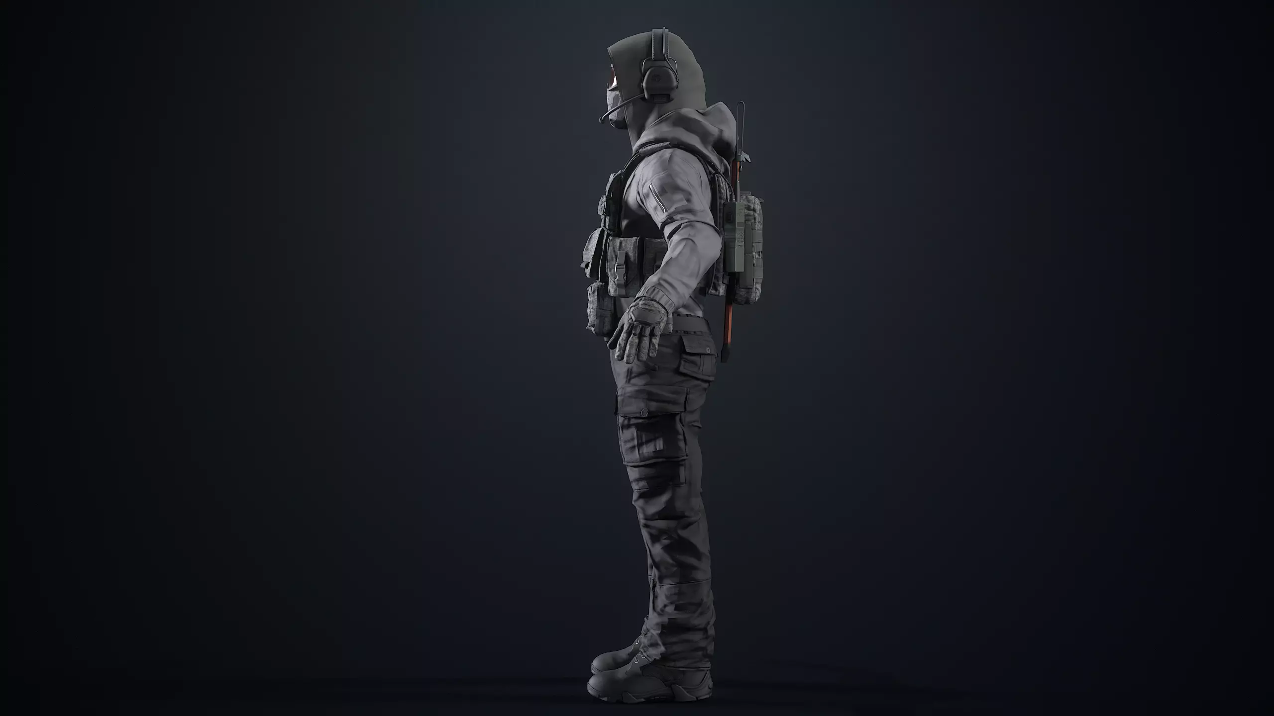 Assault Soldier Low-poly 3D model_3