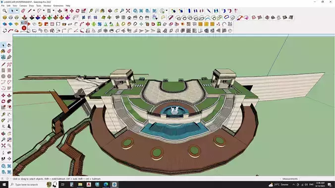 3d model of landscape fountain park