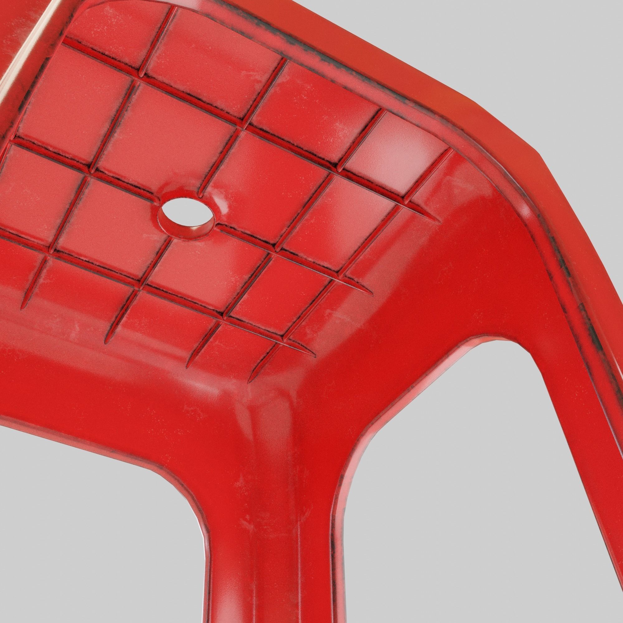 Stackable Plastic Stool Low-poly 3D model_3