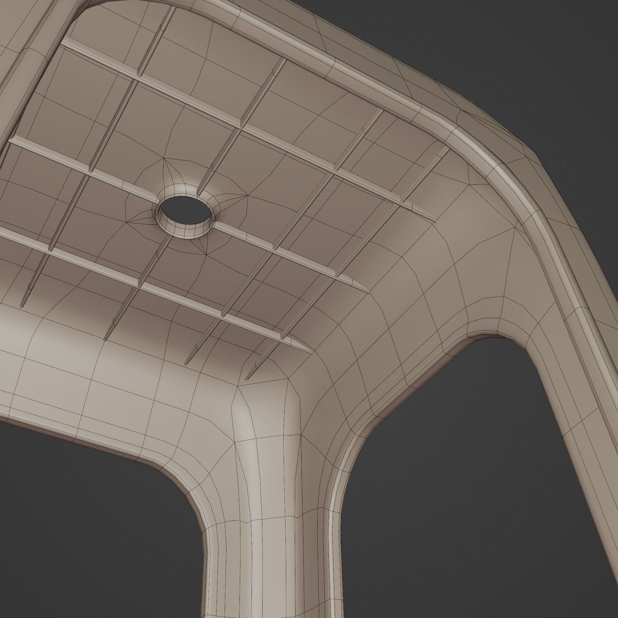 Stackable Plastic Stool Low-poly 3D model_22