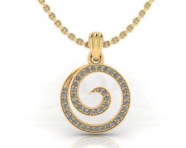 Round  stone Pendant 3D print model