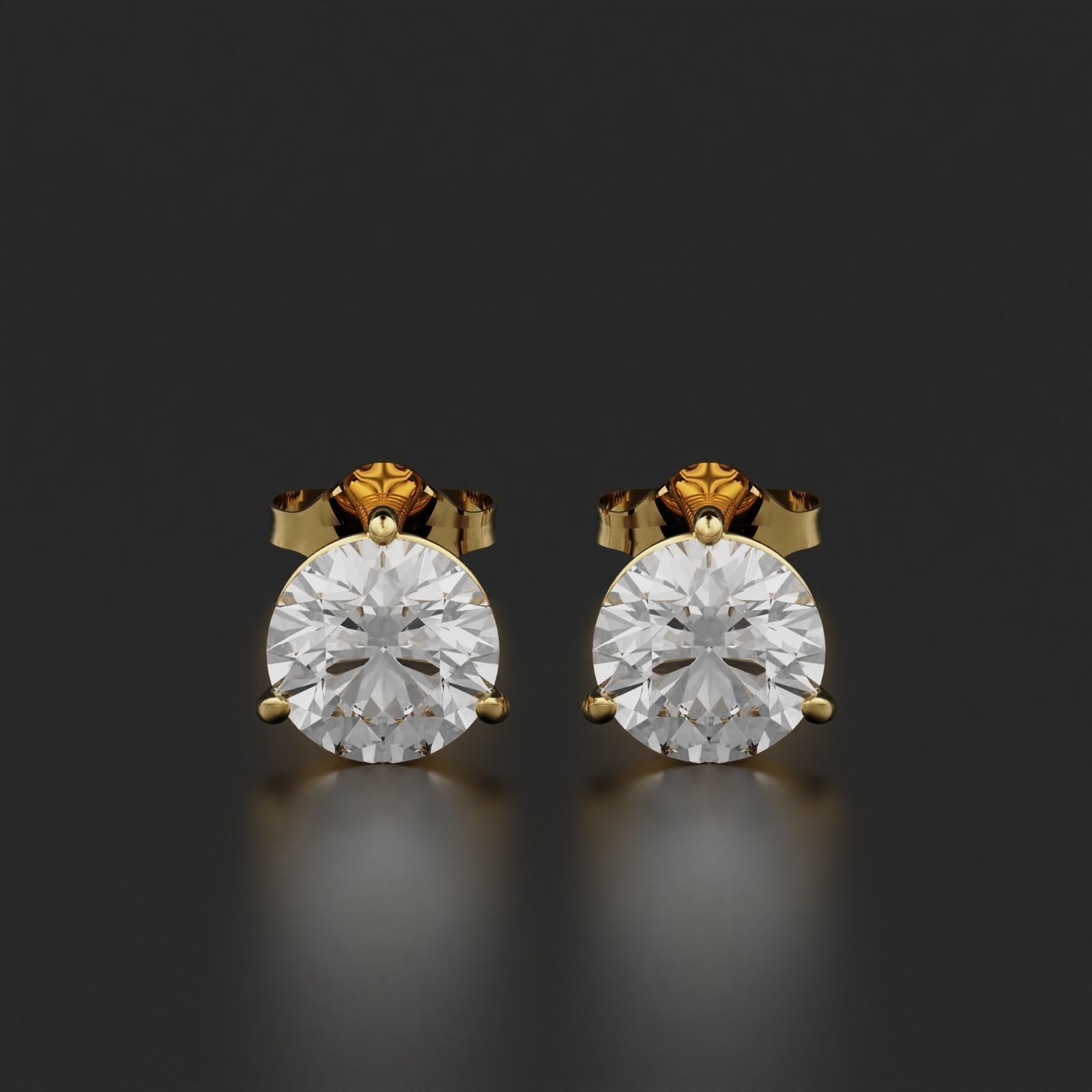 Round Stud Earring 3D print model_1