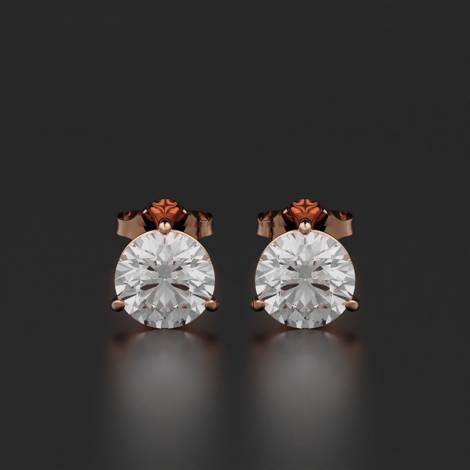 Round Stud Earring 3D print model_2