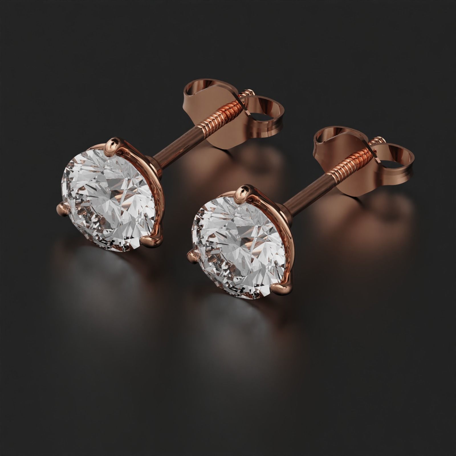 Round Stud Earring 3D print model_5