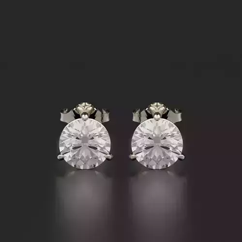 Round Stud Earring 3D print model