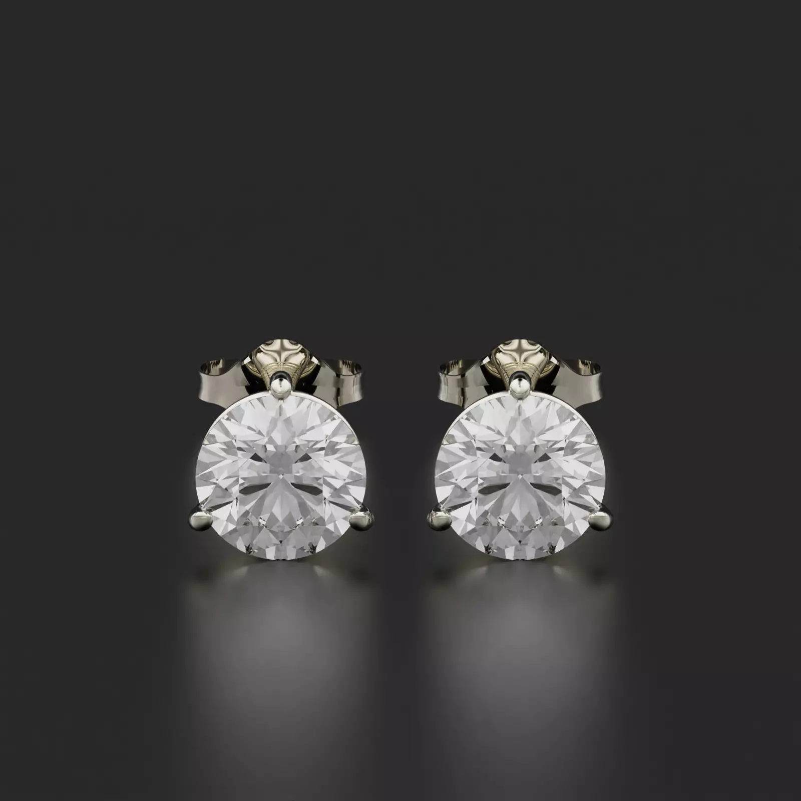 Round Stud Earring 3D print model_0