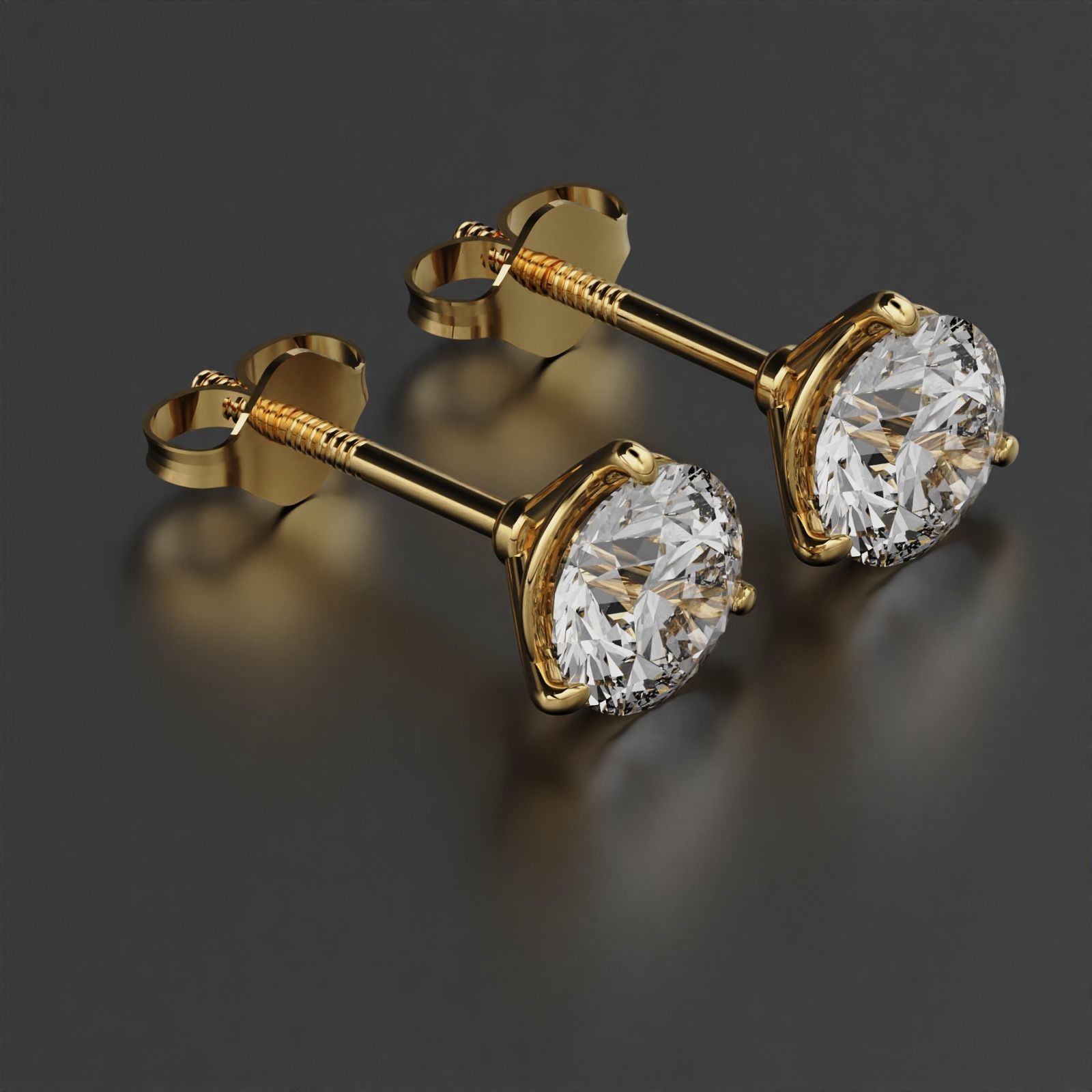 Round Stud Earring 3D print model_7