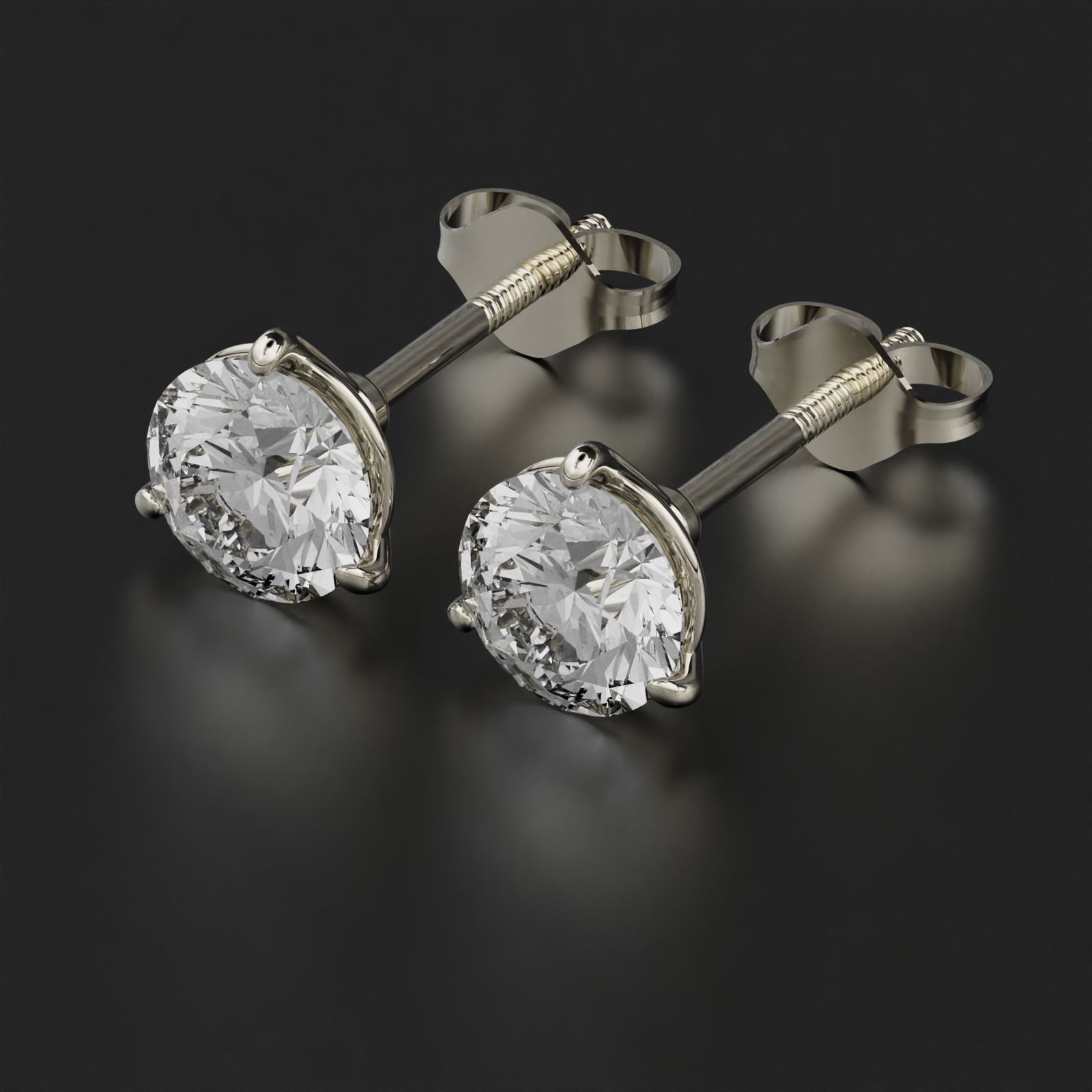 Round Stud Earring 3D print model_3