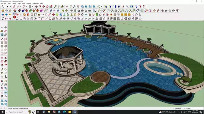 3d model of outdoor swimming pool