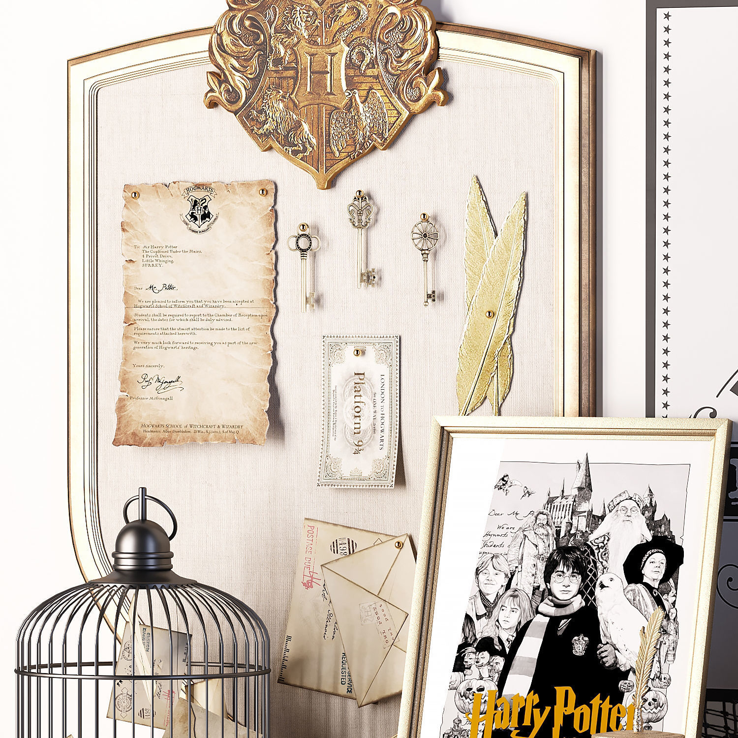 Pottery Barn Harry Potter Hufflepuff Trunk Quidditch Decor 3D model_2