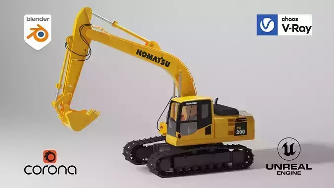 Komatsu PC200-8 Excavator pbr