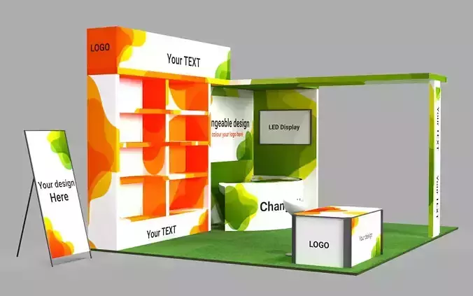Expo Stand Low-poly 3D model