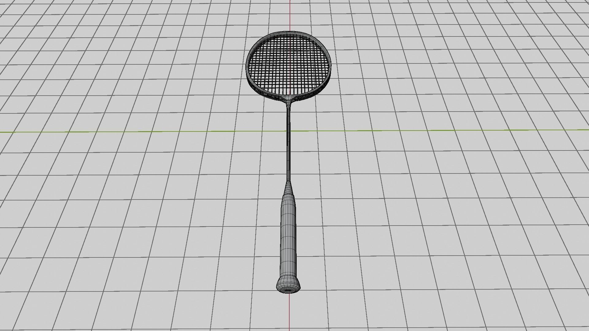 Badminton Racket 3D model_11