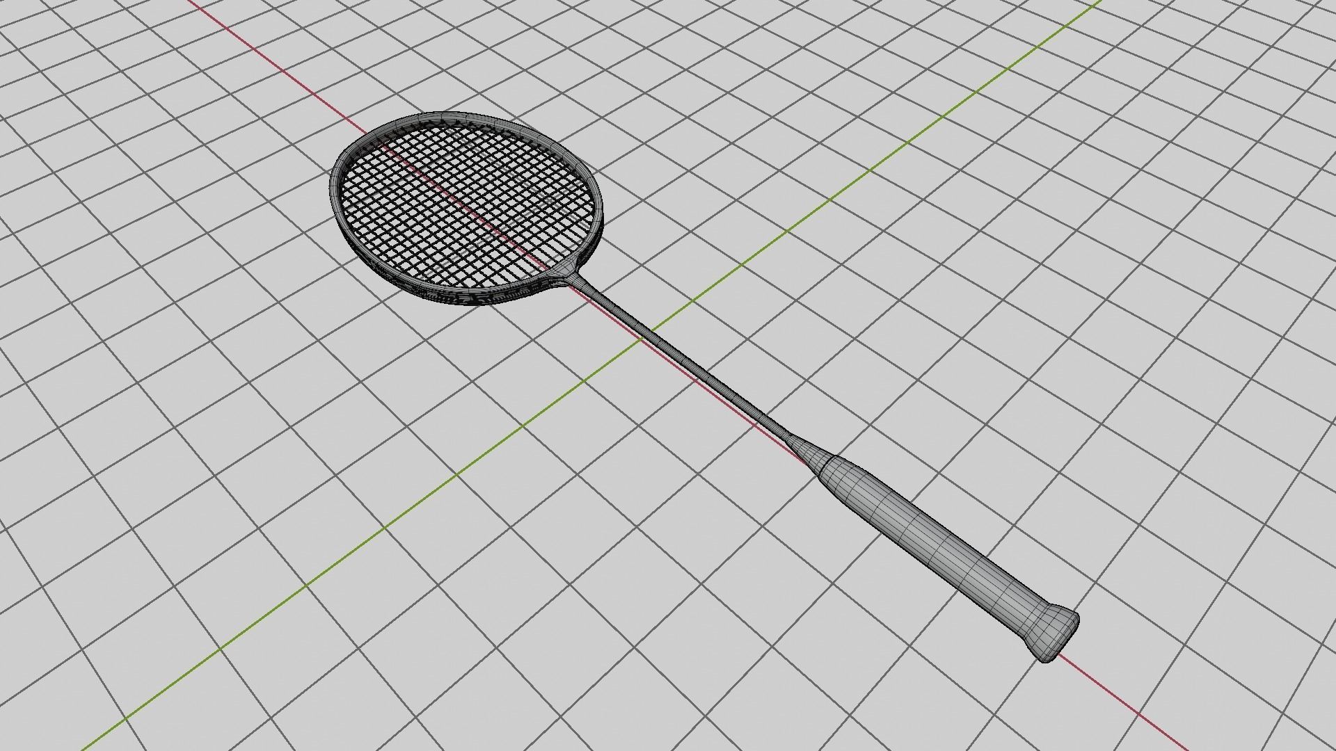 Badminton Racket 3D model_10