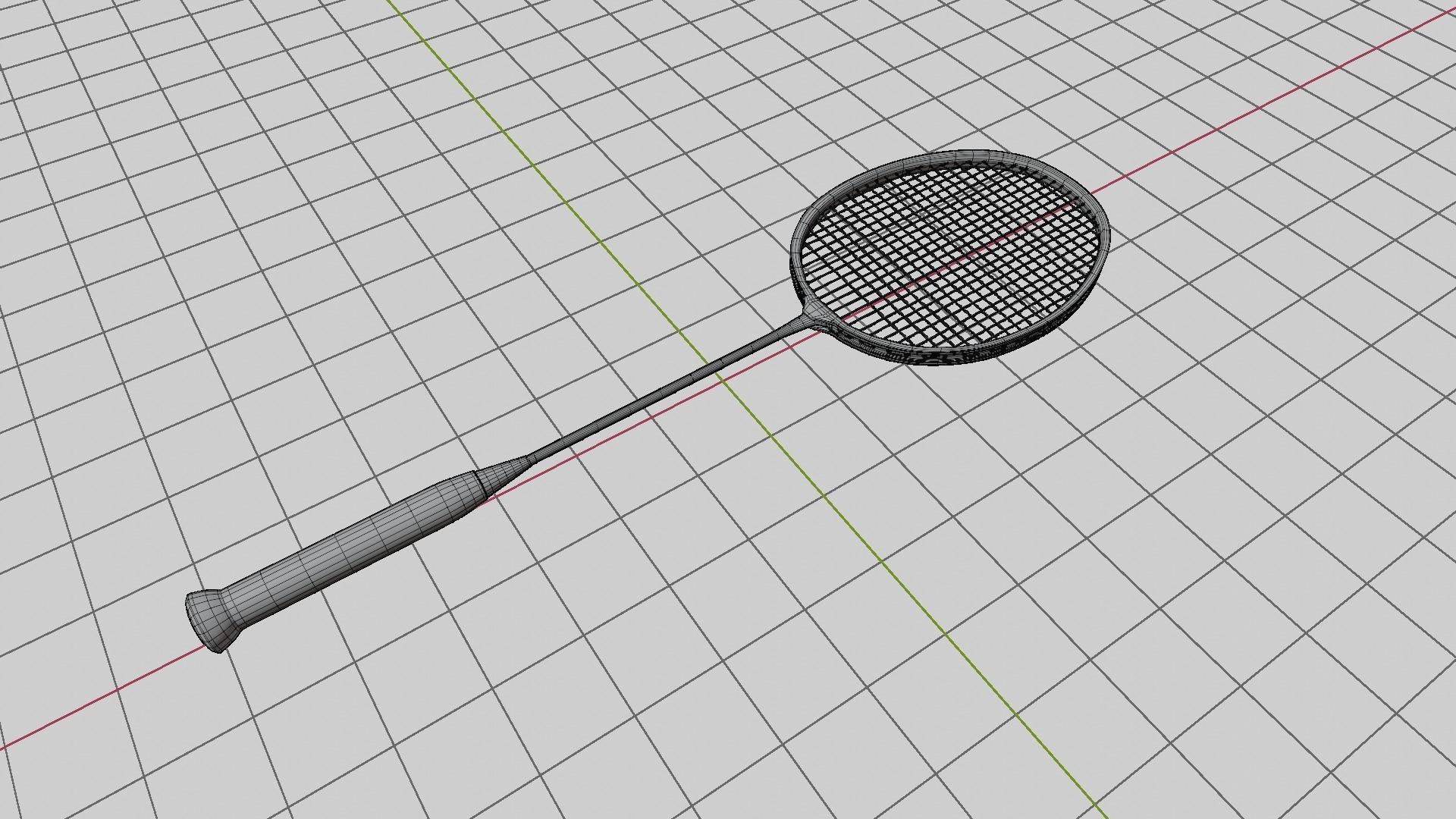 Badminton Racket 3D model_12