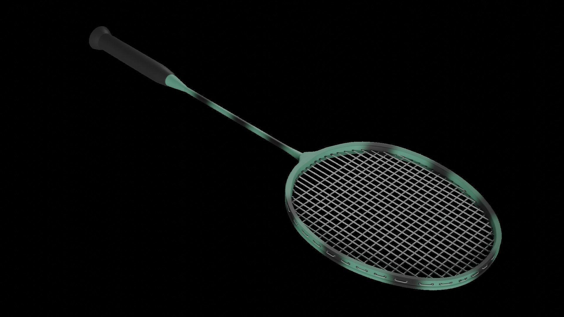 Badminton Racket 3D model_4
