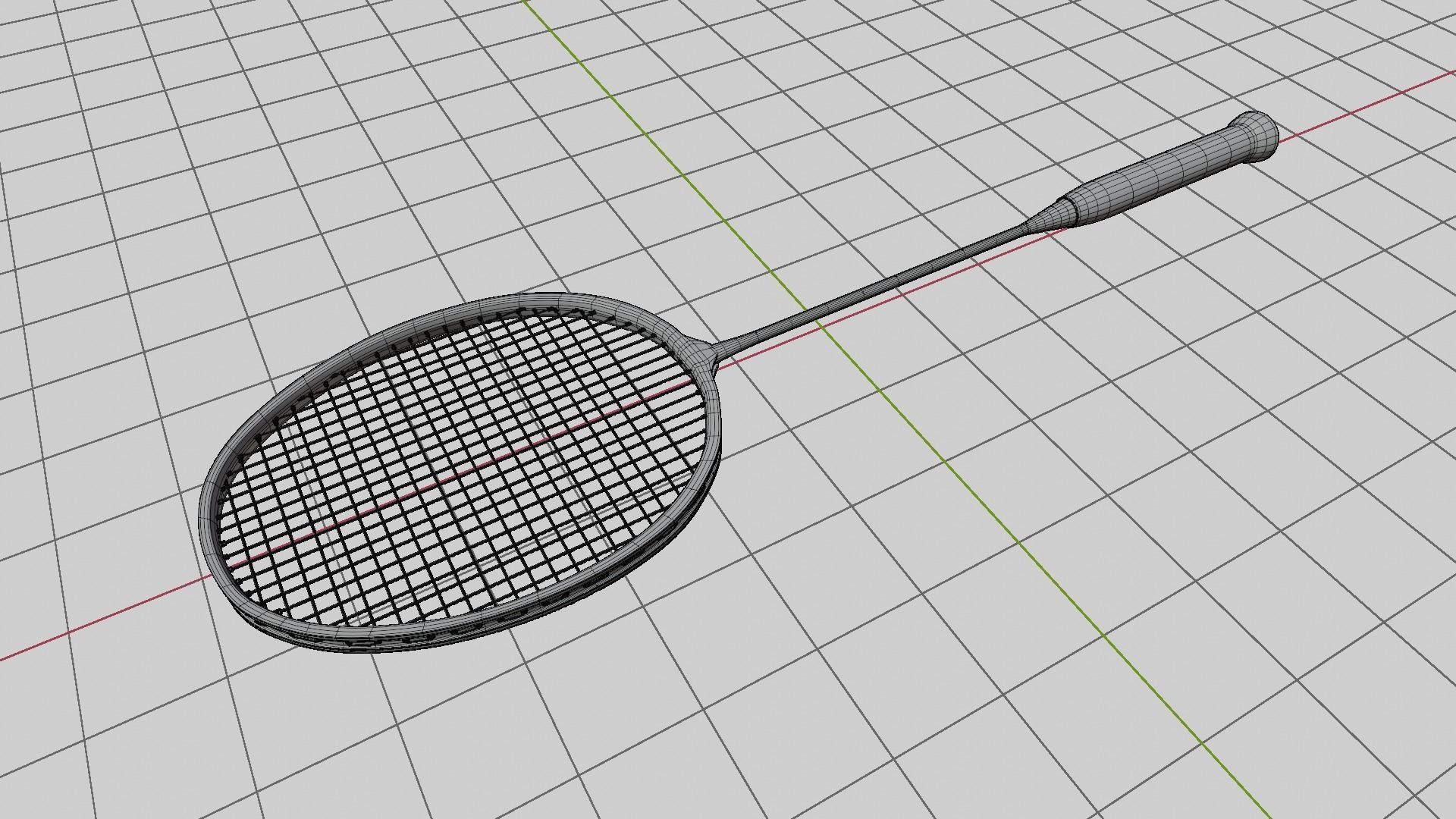 Badminton Racket 3D model_16