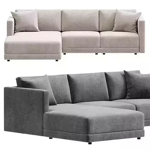 Astra 2 Piece Upholstered Sectional 3D model