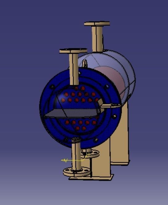 Kettle Type Heat Exchanger or Kettle Reboiler 3D model_2