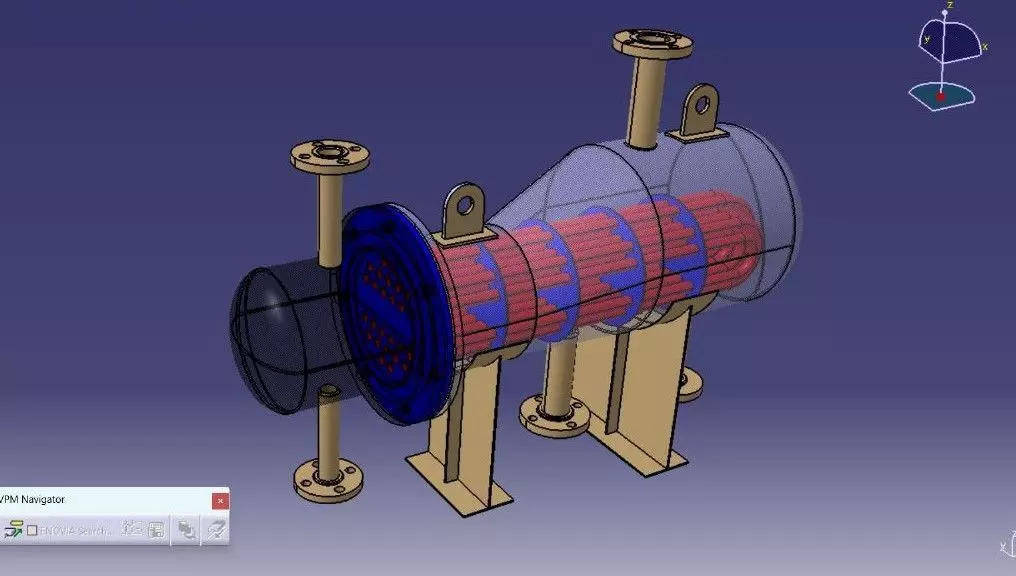 Kettle Type Heat Exchanger or Kettle Reboiler 3D model_0