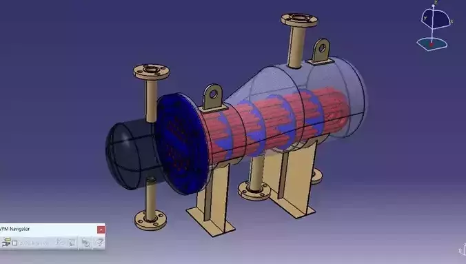 Kettle Type Heat Exchanger or Kettle Reboiler 3D model