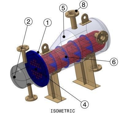 Kettle Type Heat Exchanger or Kettle Reboiler 3D model_4