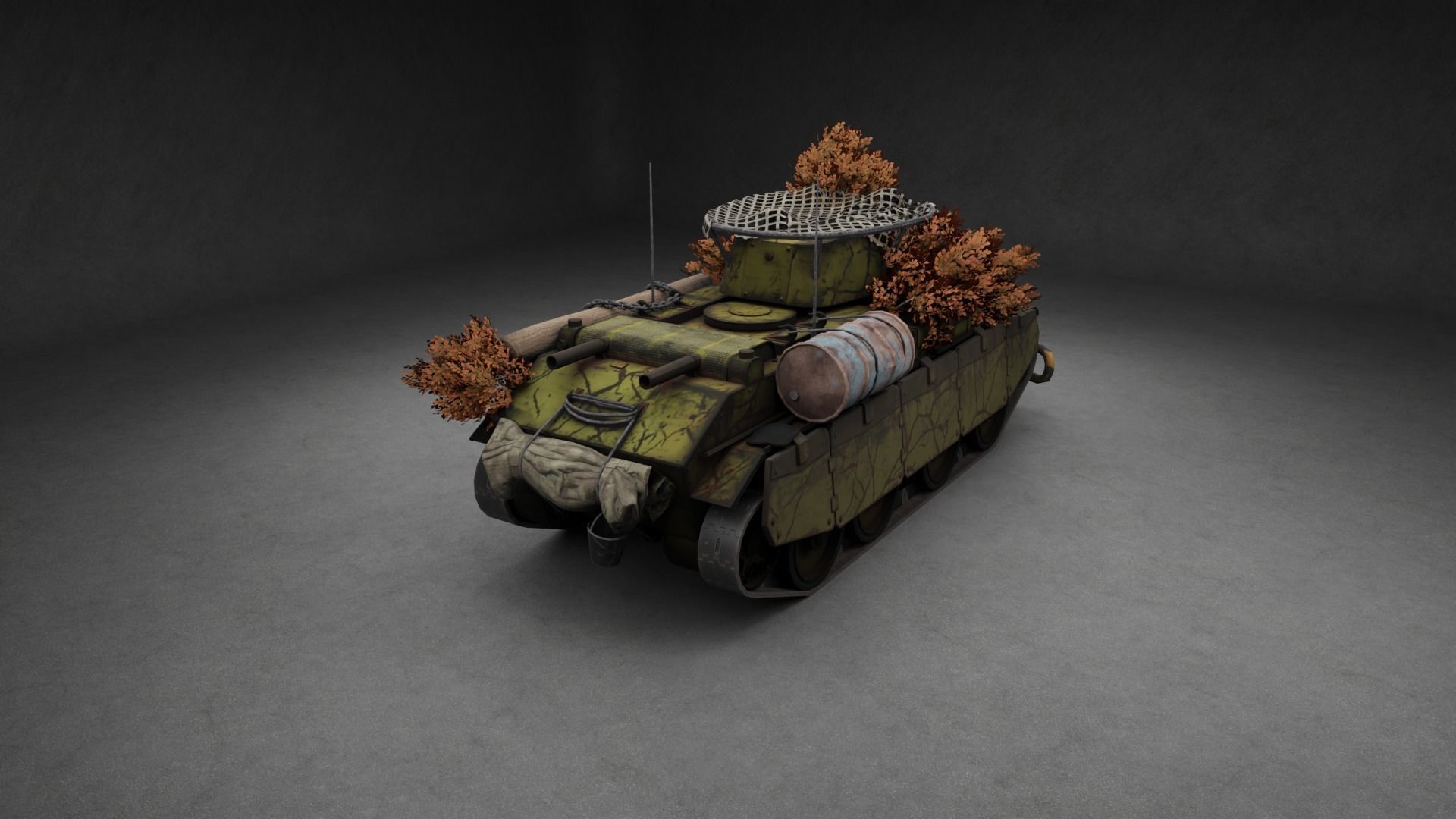 BT-7 Tank Low-poly 3D model_1