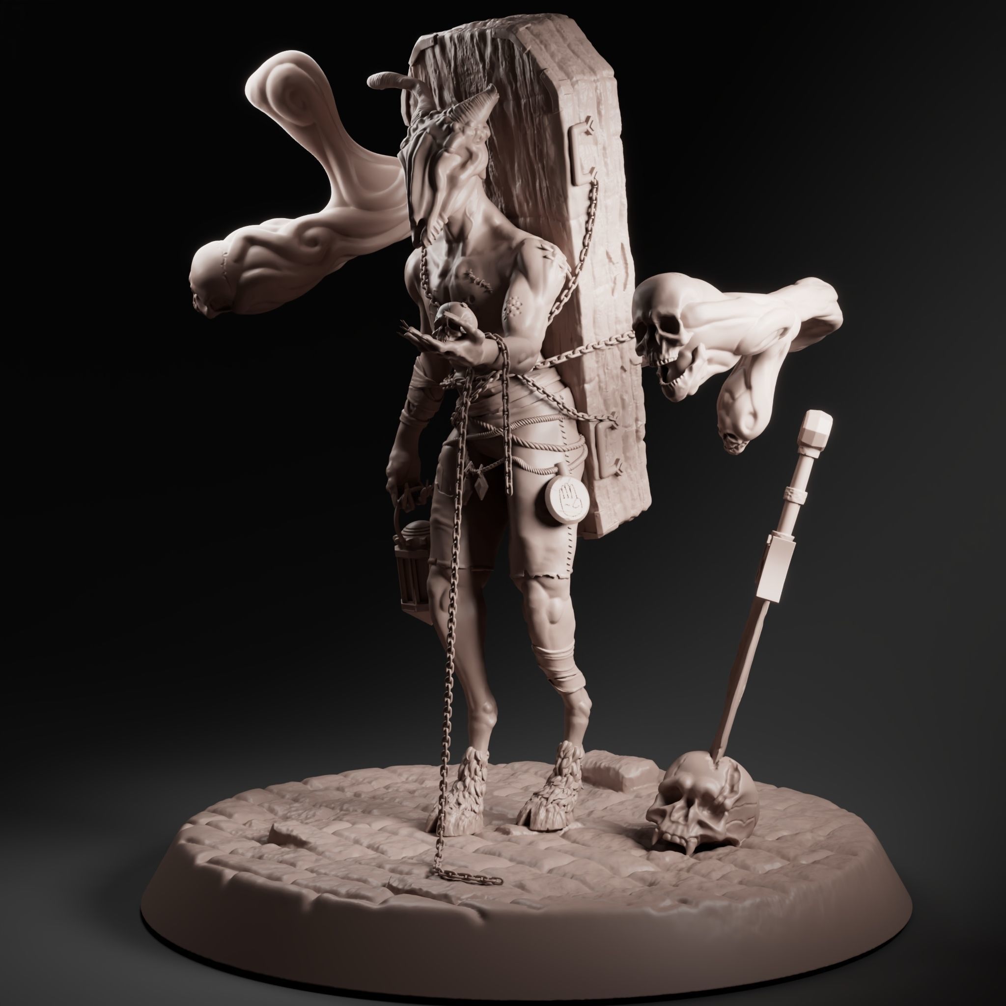 Grave hunter monster figurin 3D print model_3