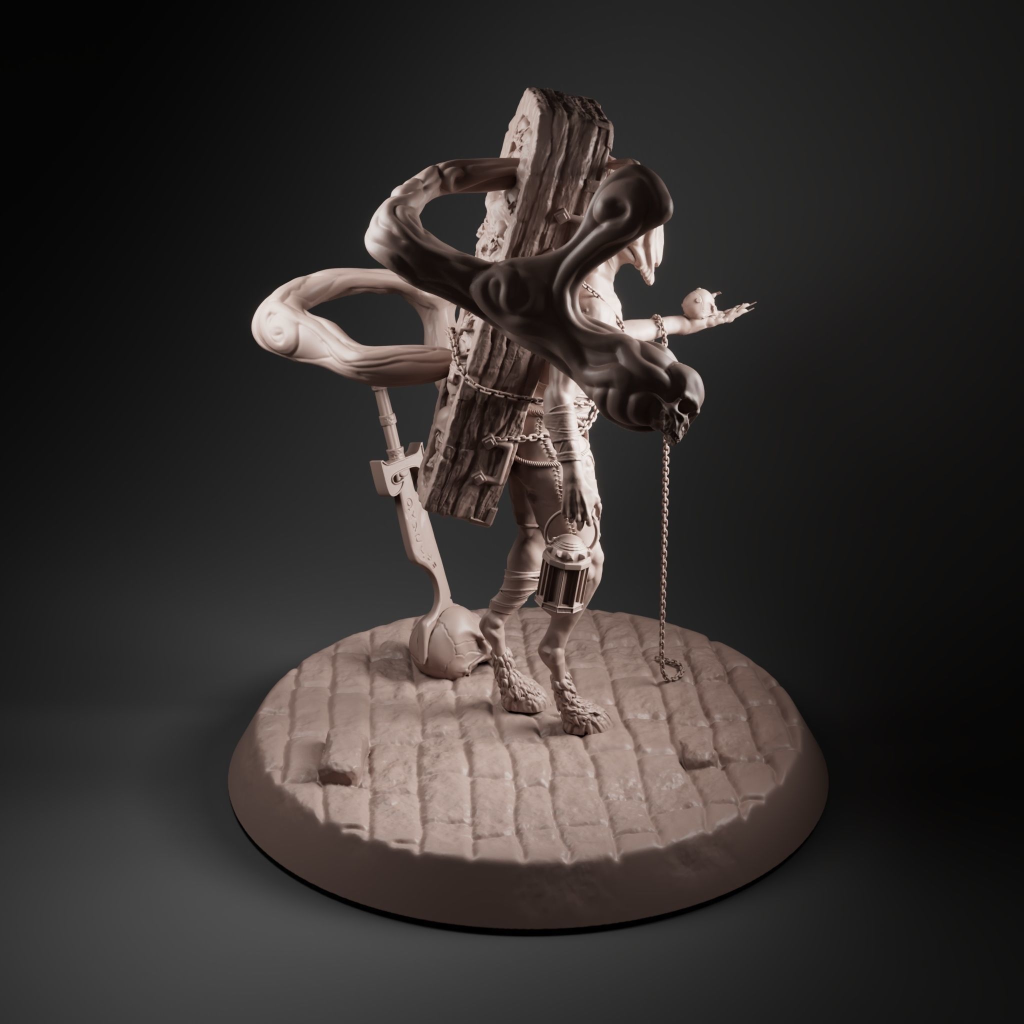 Grave hunter monster figurin 3D print model_7