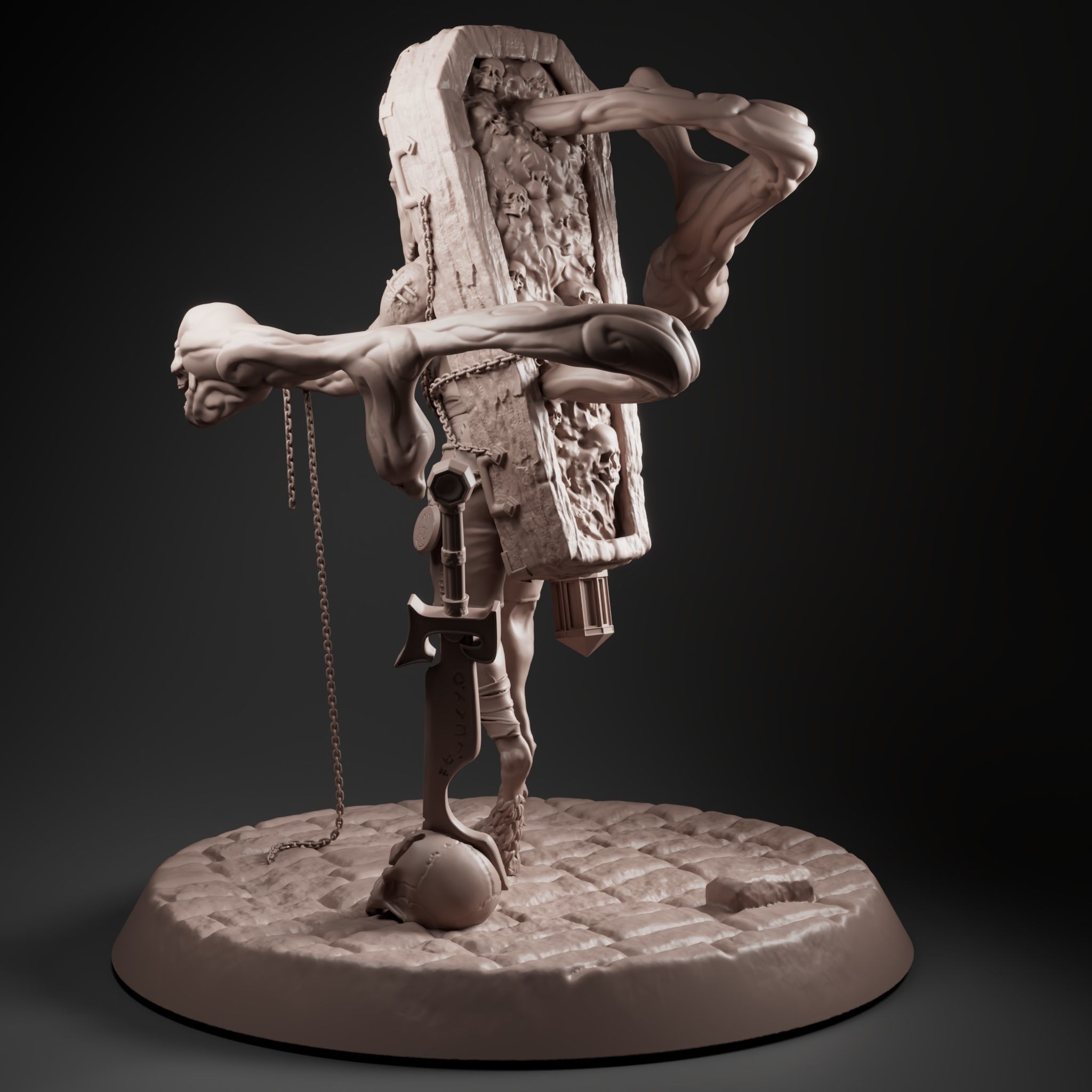 Grave hunter monster figurin 3D print model_4