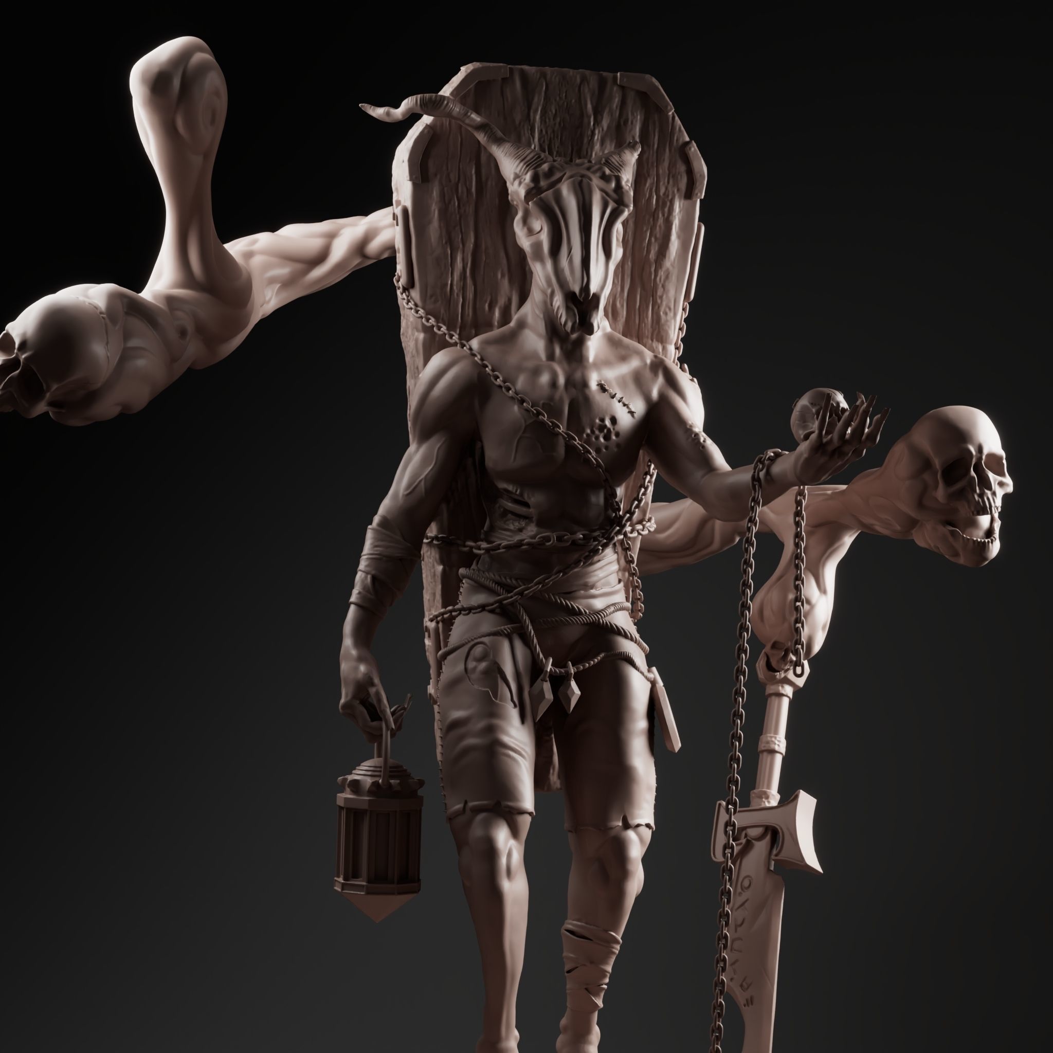 Grave hunter monster figurin 3D print model_1