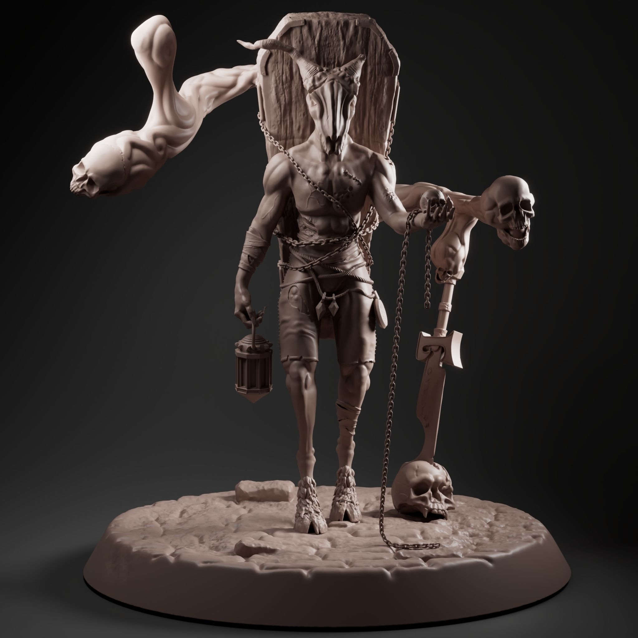 Grave hunter monster figurin 3D print model_2