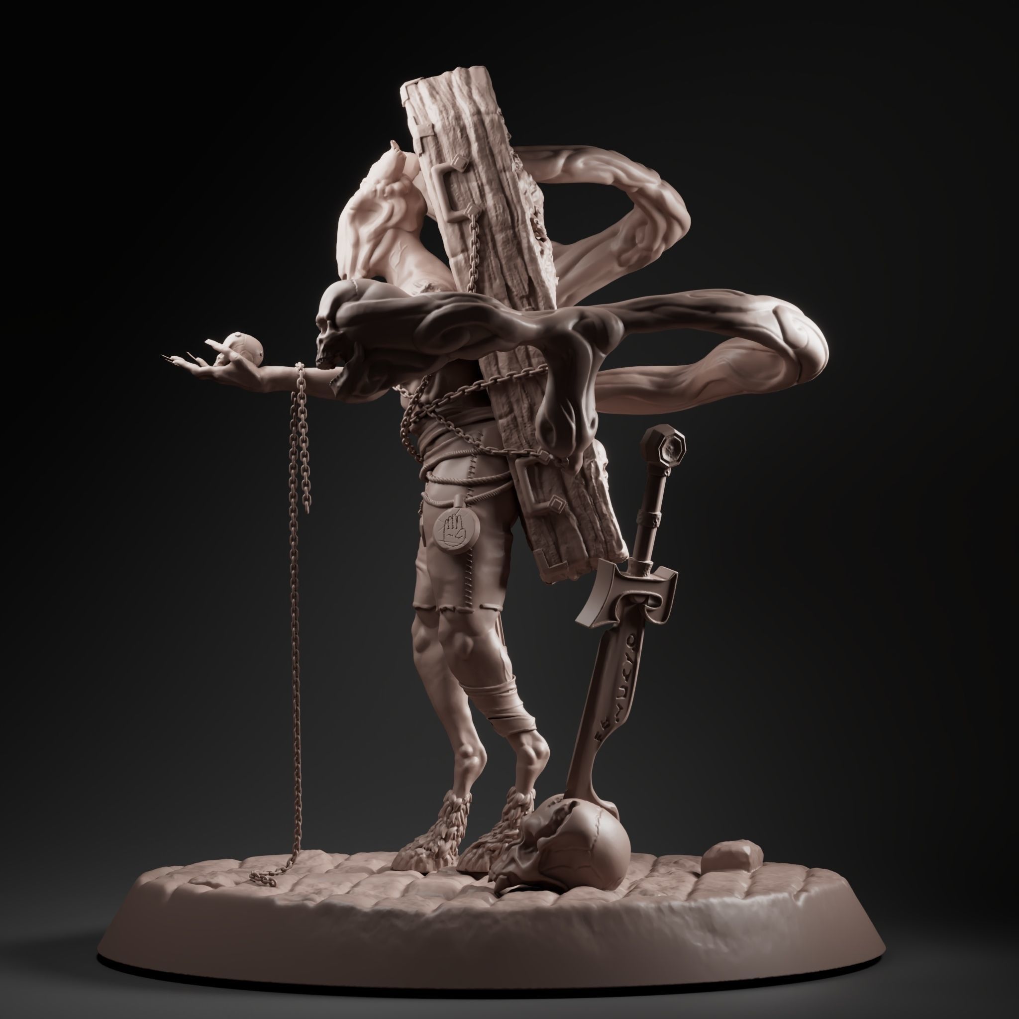 Grave hunter monster figurin 3D print model_5