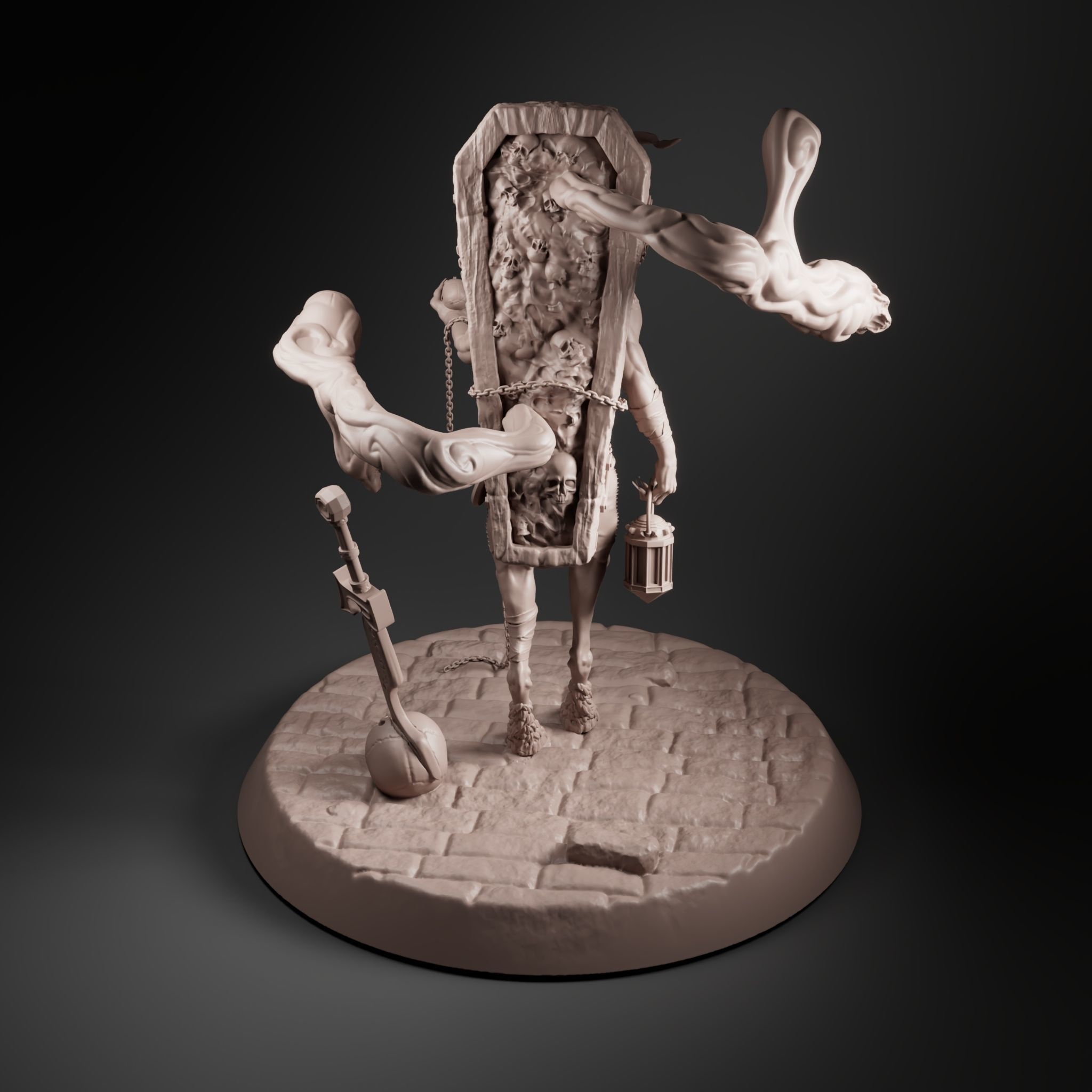 Grave hunter monster figurin 3D print model_6
