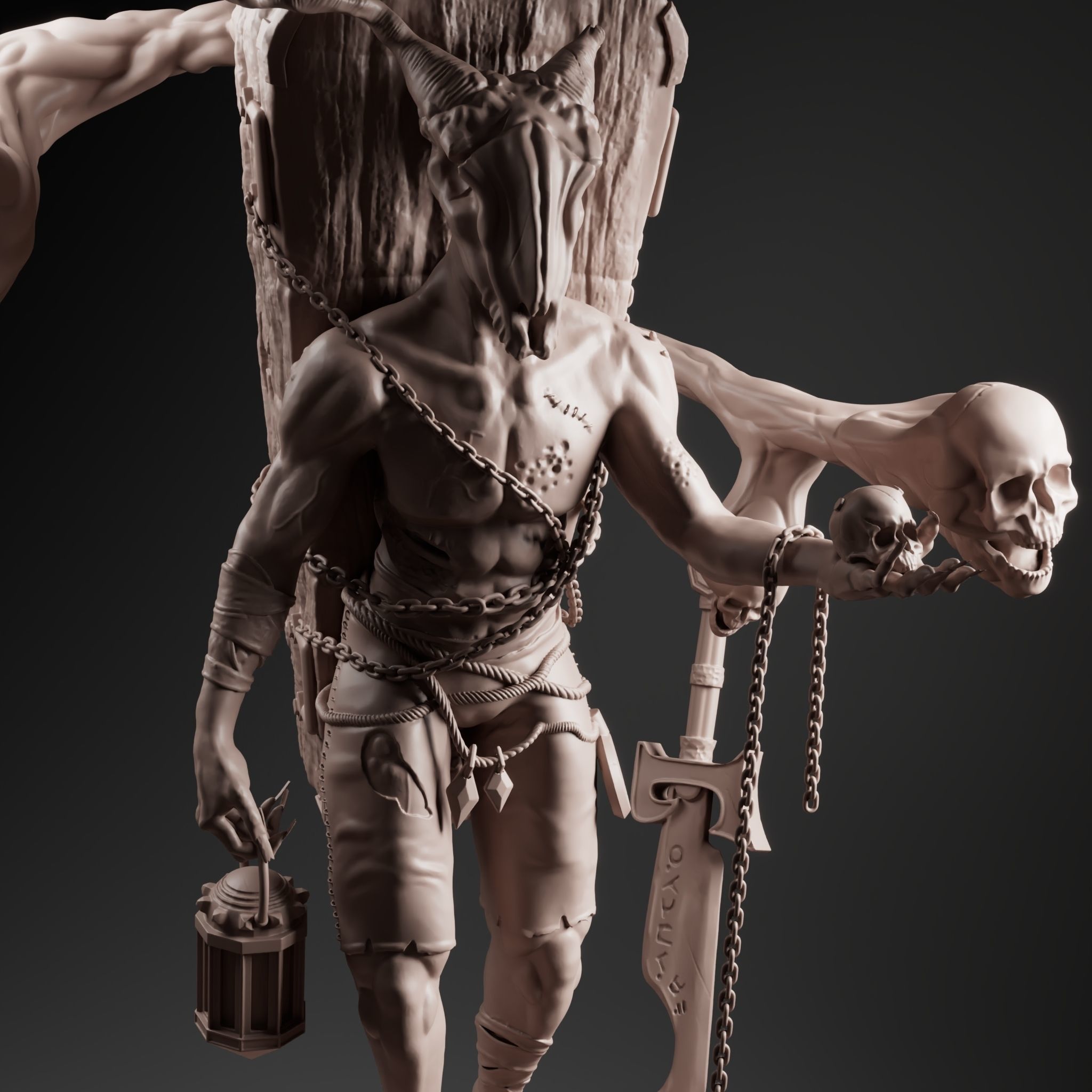 Grave hunter monster figurin 3D print model_9