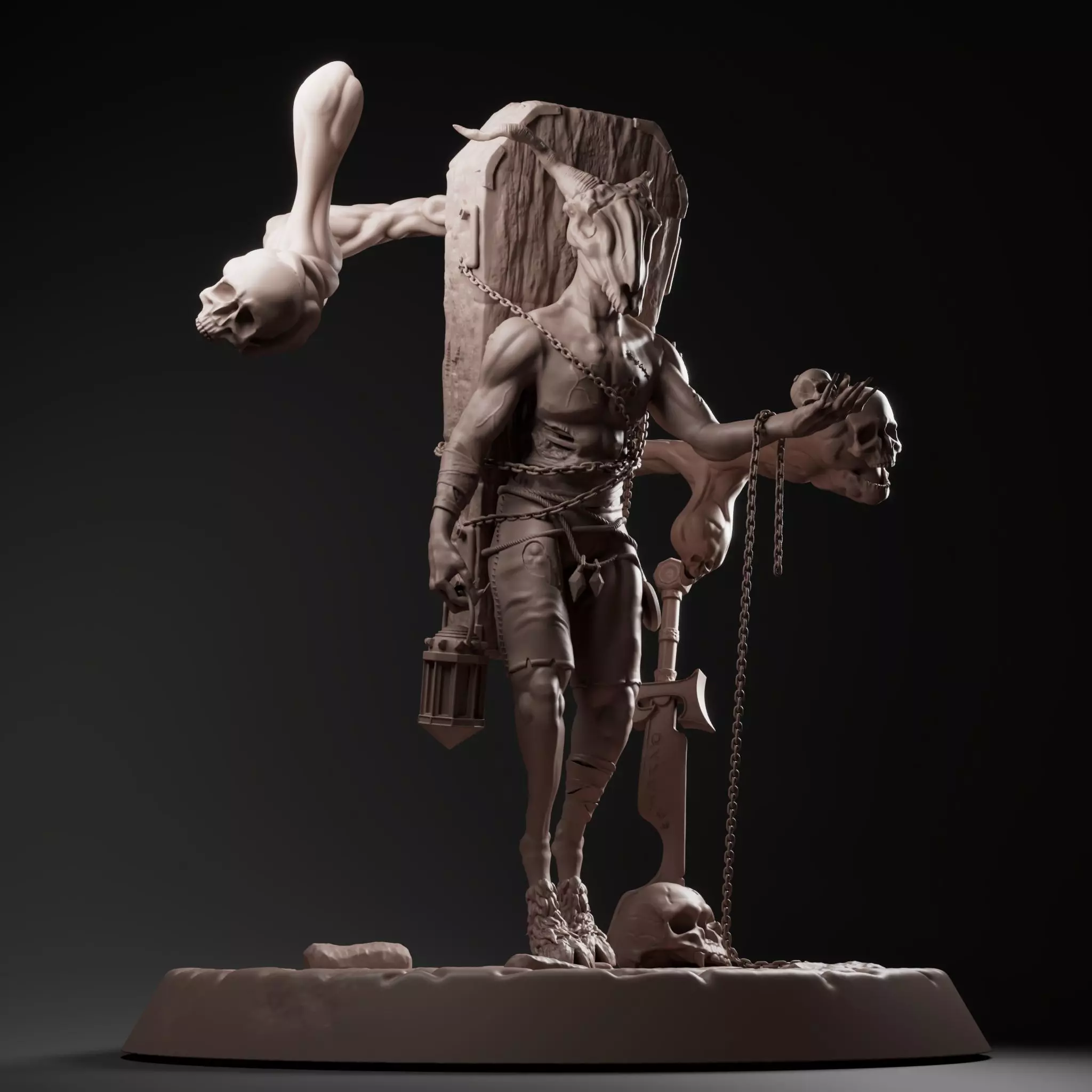 Grave hunter monster figurin 3D print model_0