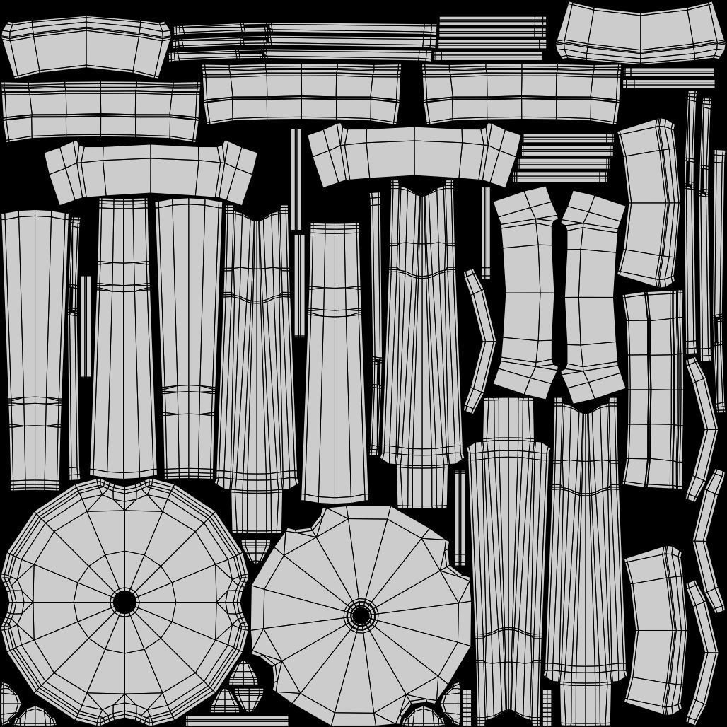 Stackable Plastic Stool Low-poly 3D model_22