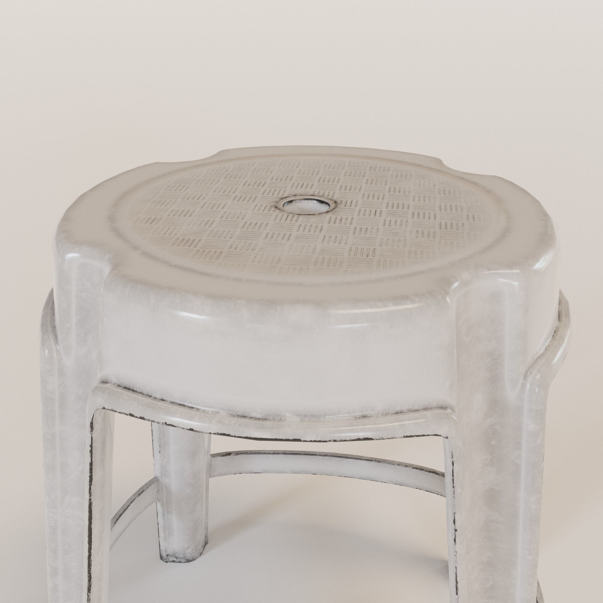 Stackable Plastic Stool Low-poly 3D model_18