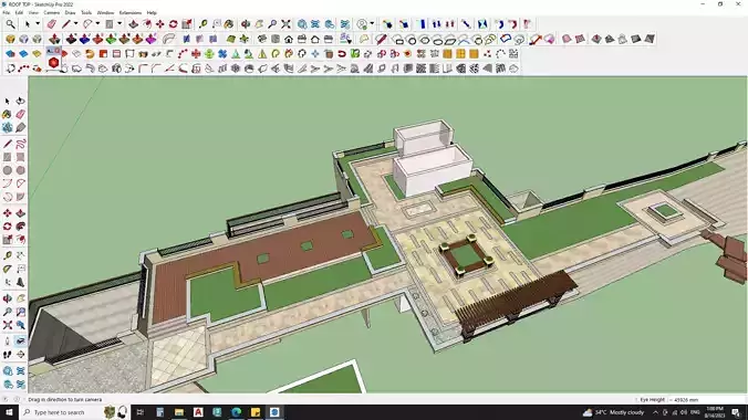 3d model of roof top landscape