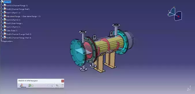 Floating Head Type Heat Exchanger  3D model