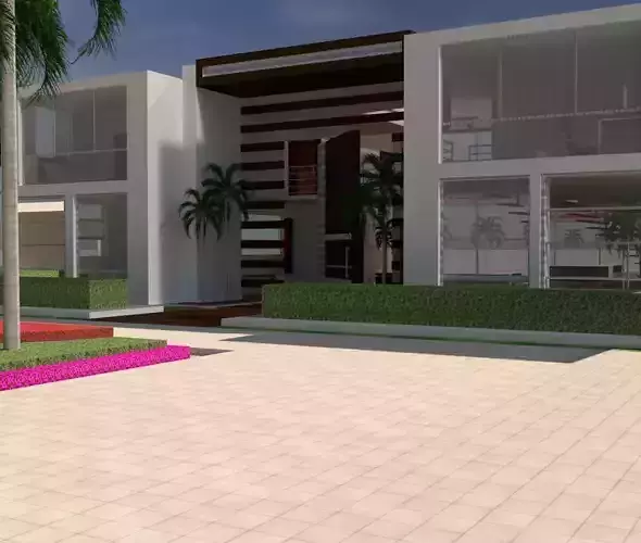 Luxury house with ocean view and interior