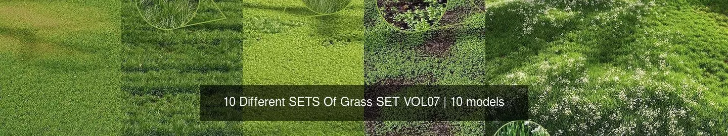 10 Different SETS Of Grass SET VOL07 3D Model Collection_1