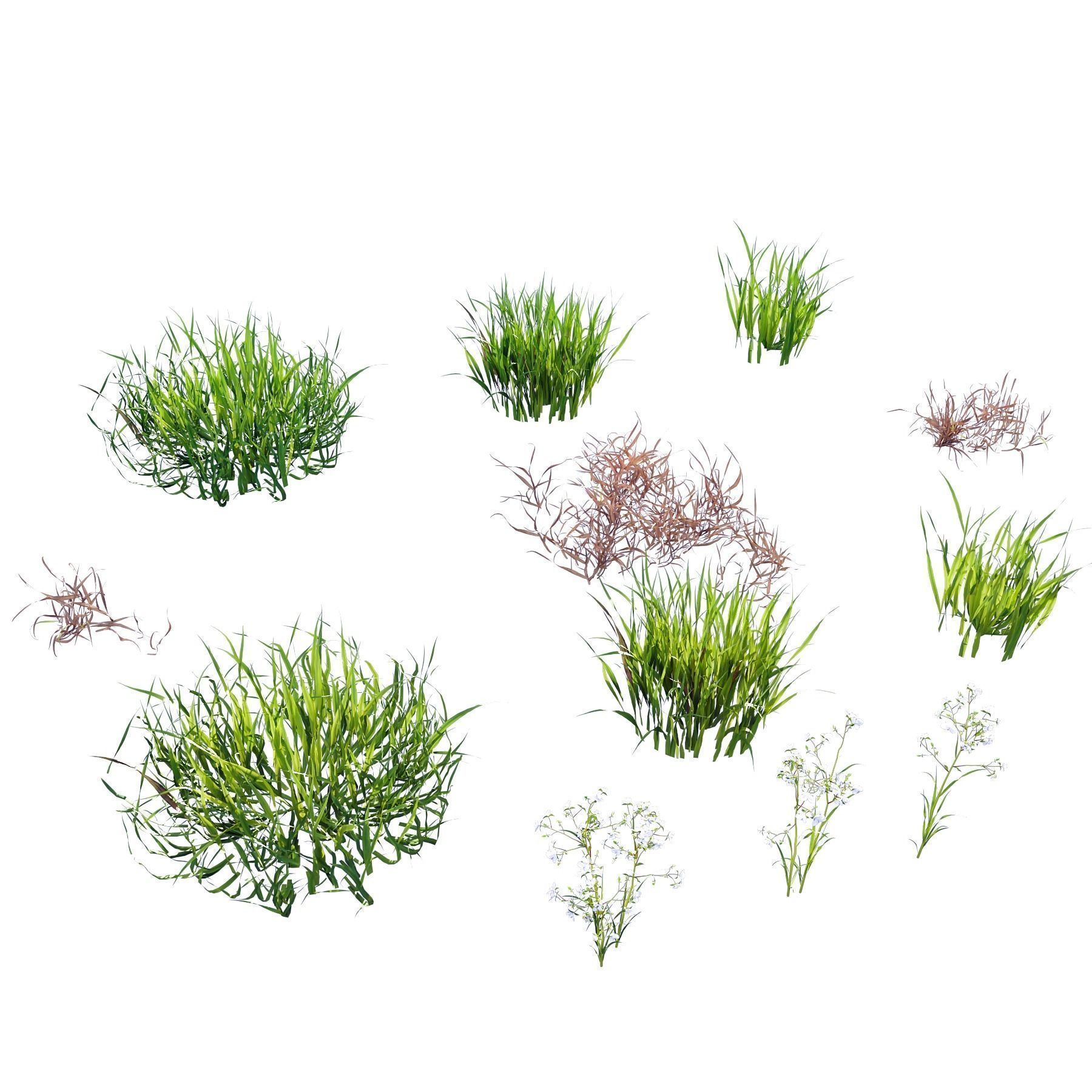 10 Different SETS Of Grass SET VOL07 3D Model Collection_19