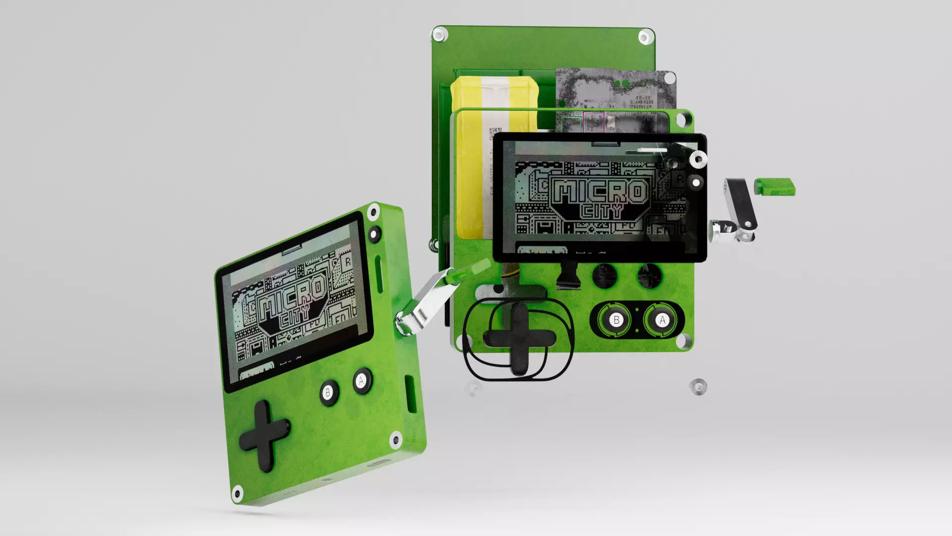 Gamboy Playdate black and green 3D model