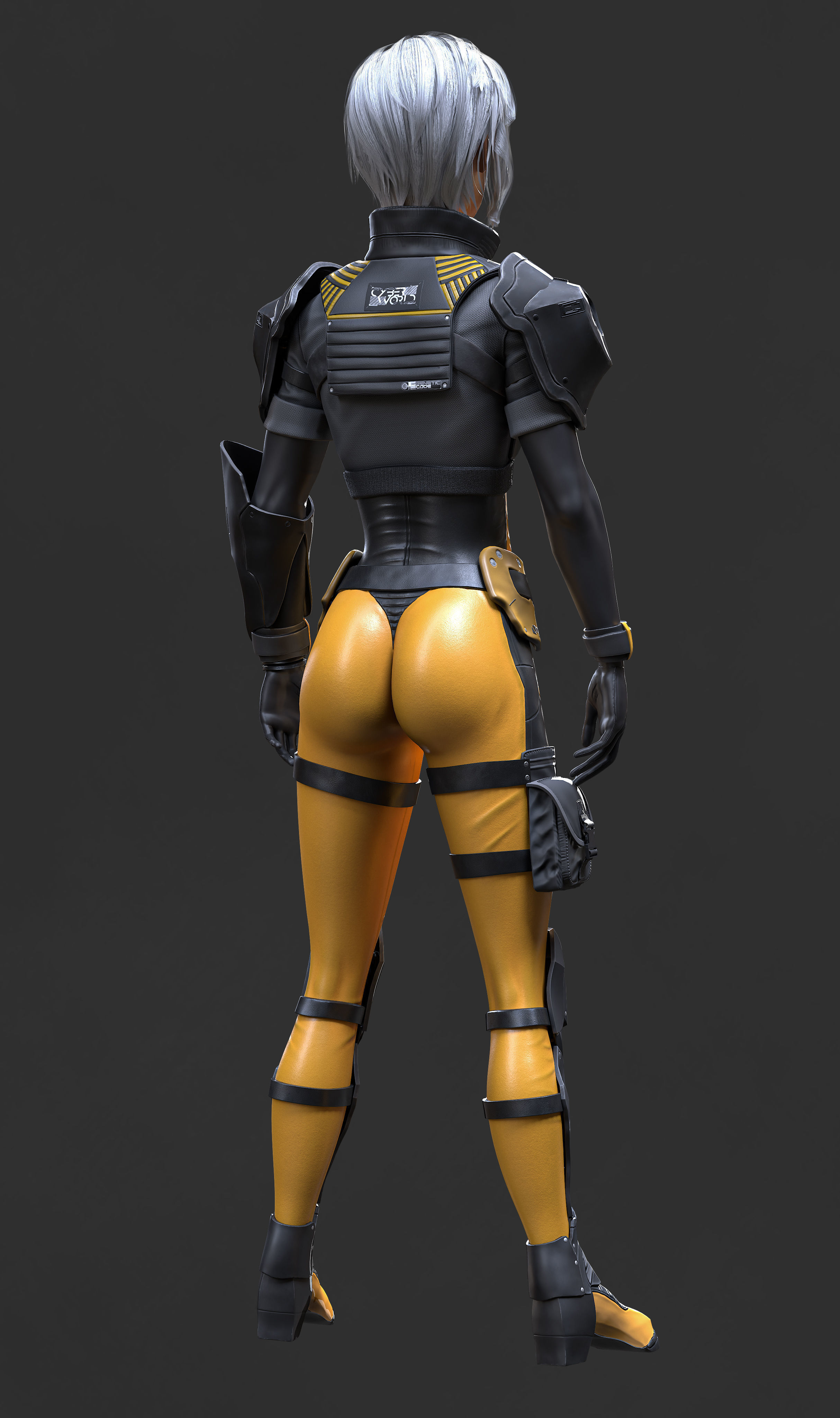 Sci-Fi Girl 1 - Game - Ready Low-poly 3D model_5