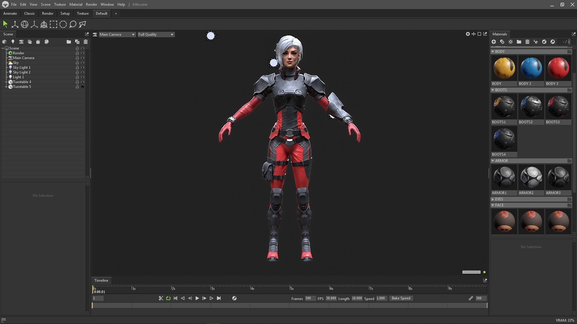 Sci-Fi Girl 1 - Game - Ready Low-poly 3D model_13