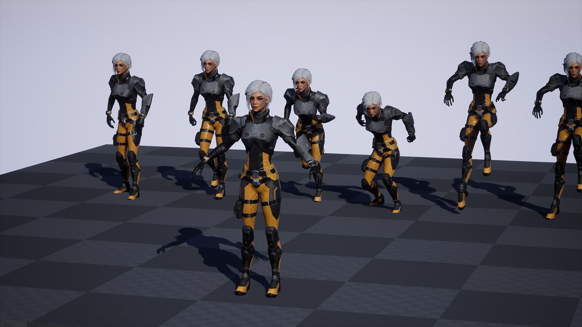 Sci-Fi Girl 1 - Game - Ready Low-poly 3D model_18