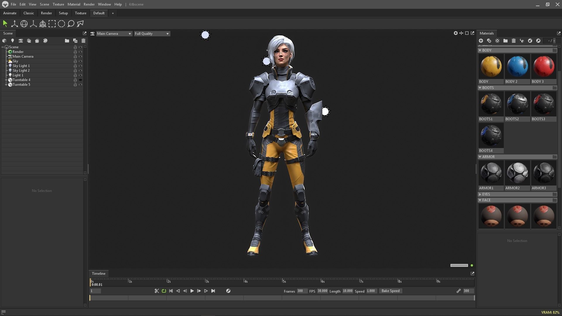 Sci-Fi Girl 1 - Game - Ready Low-poly 3D model_14